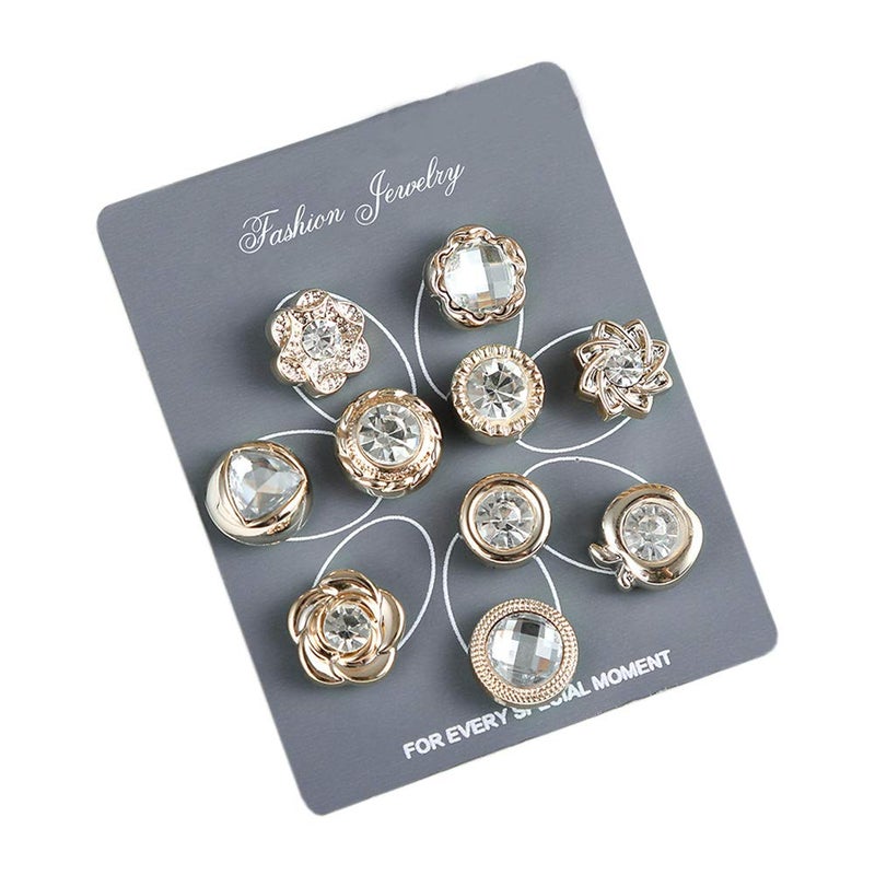 Sisadodo Cover Up Buttons Pearl Safety Brooch Pins Button Lapel Pin for Women Girls Christmas Gifts 10pcs - Image 1